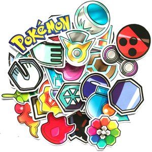 Pokemon Gym Badges 33pc Sticker Set